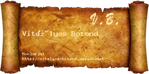 Vitályos Botond névjegykártya